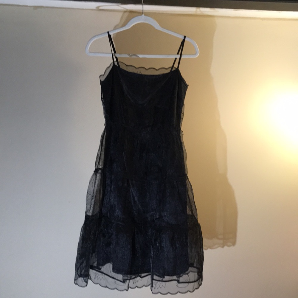 Betsey Johnson black chiffon party dress 8